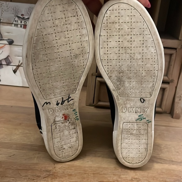 DKNY Connie Wedge Sneakers Denim Street Chic High-top Size 10 Exposed Zipper - Picture 7 of 9